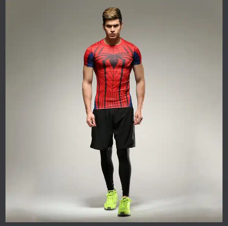 marvel batman Captain America t-shirt hot superman t shirt men joges 2019 Superhero tights quick-dry T-shirt Summer clothing 11