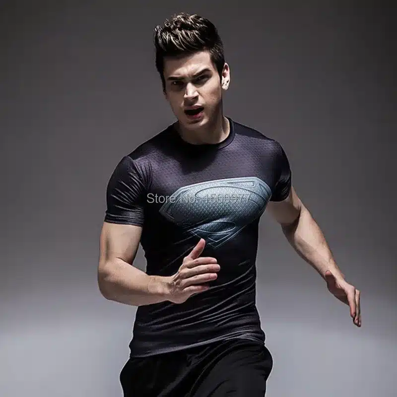 marvel batman Captain America t-shirt hot superman t shirt men joges 2019 Superhero tights quick-dry T-shirt Summer clothing 17