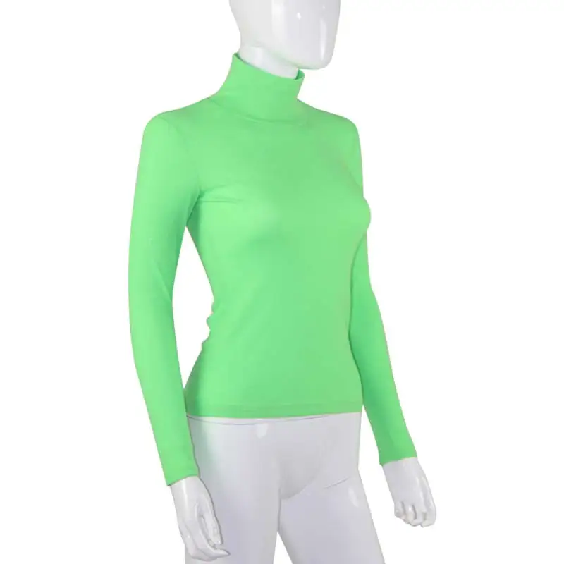 Ahagaga 2019 Spring Tees T-shirt Women Tops Fashion Solid Green Red Regular Long Sleeve Casual Women T-shirts Top Blusas Female 19
