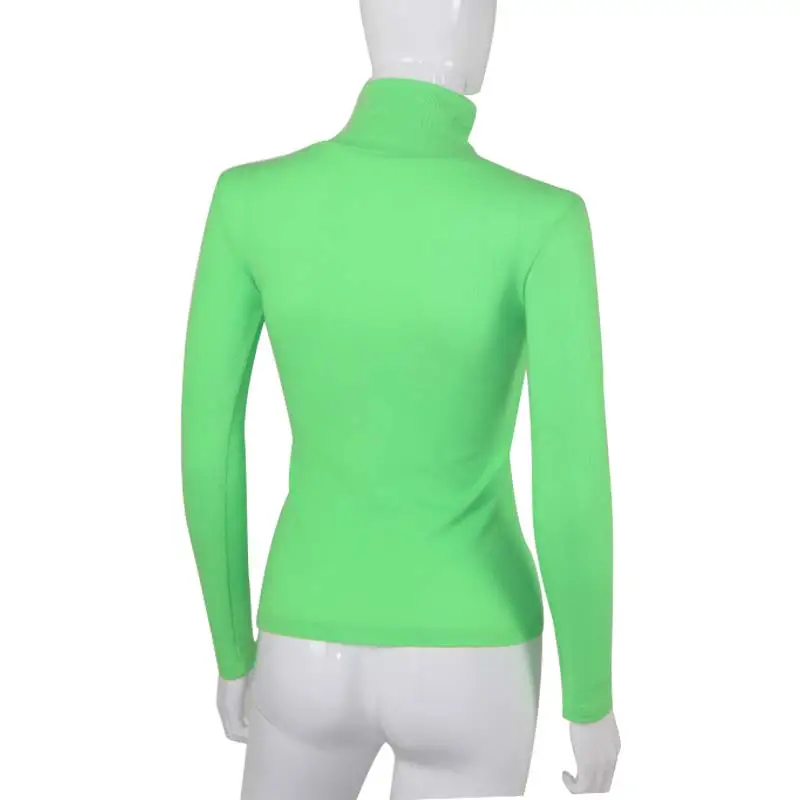 Ahagaga 2019 Spring Tees T-shirt Women Tops Fashion Solid Green Red Regular Long Sleeve Casual Women T-shirts Top Blusas Female 21