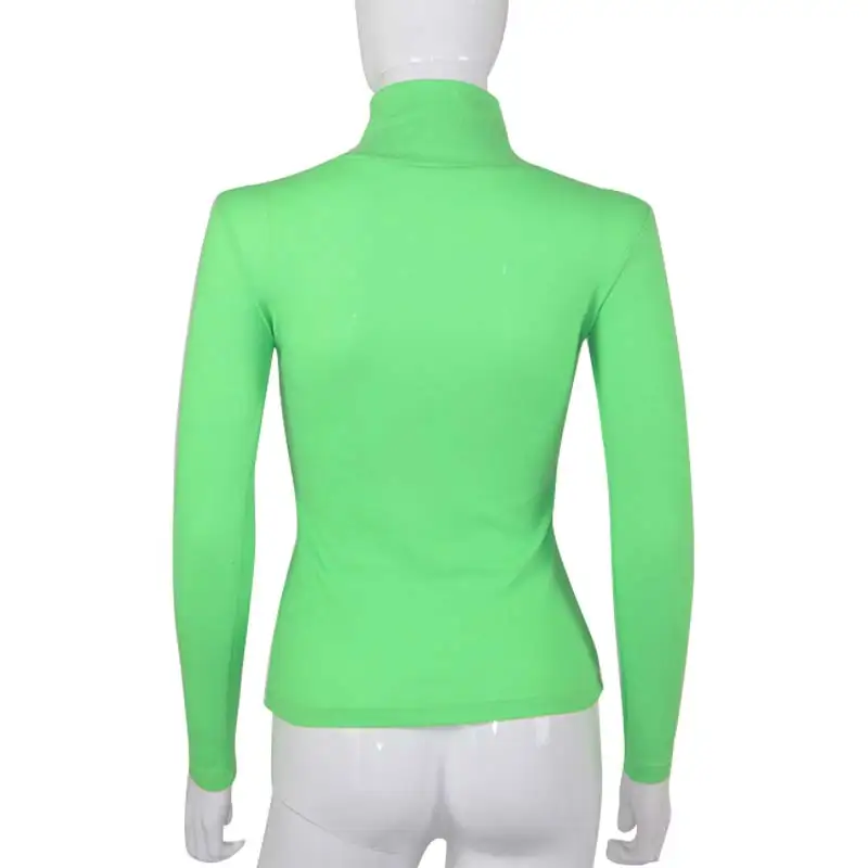 Ahagaga 2019 Spring Tees T-shirt Women Tops Fashion Solid Green Red Regular Long Sleeve Casual Women T-shirts Top Blusas Female 22