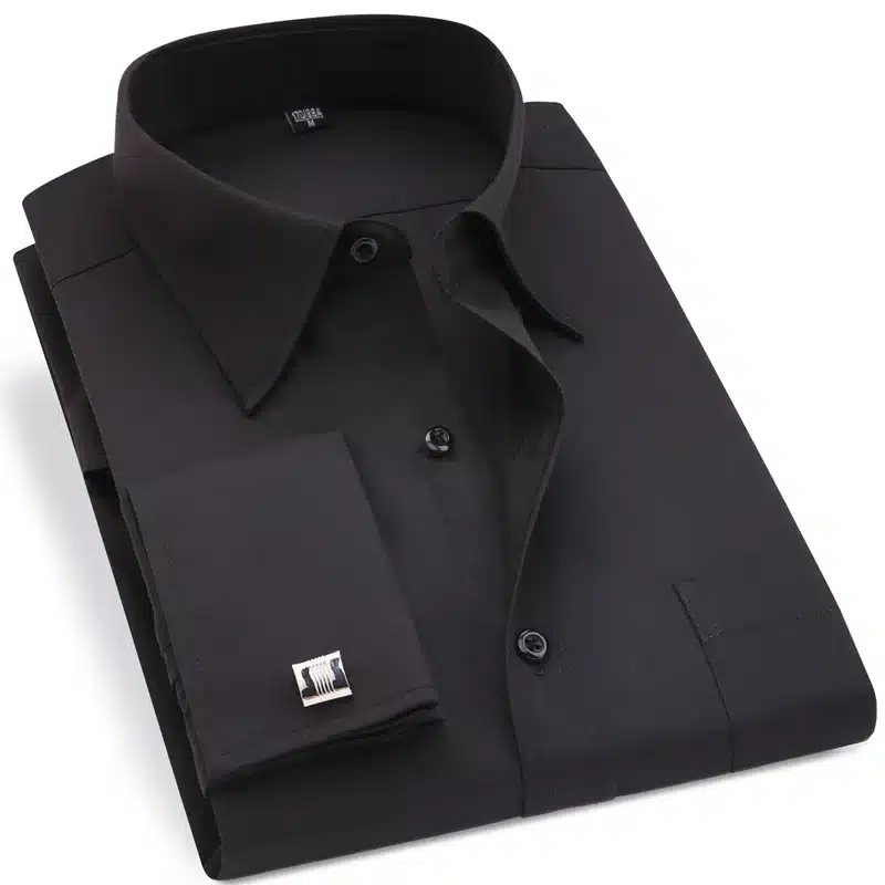 Men French Cufflinks Shirt 2019 New Men's Stripes Shirt Long Sleeve Casual Male Brand Shirts Slim Fit French Cuff Dress Shirts 4