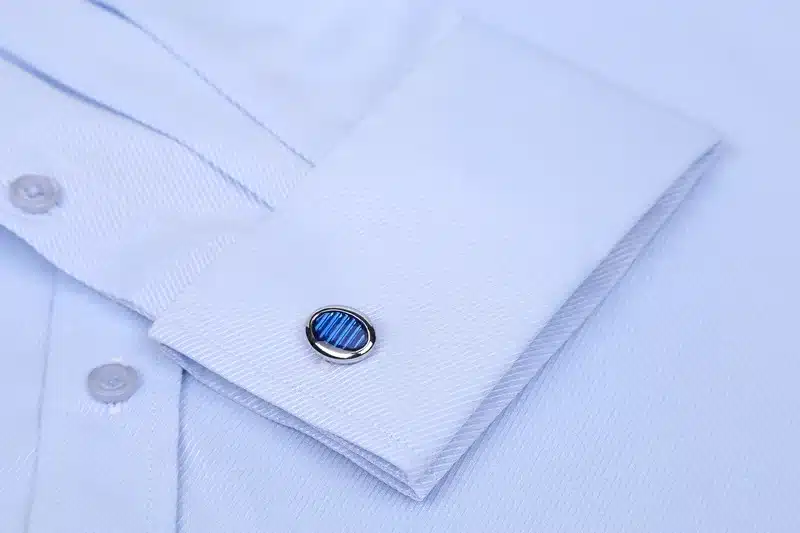 Men French Cufflinks Shirt 2019 New Men's Stripes Shirt Long Sleeve Casual Male Brand Shirts Slim Fit French Cuff Dress Shirts 22