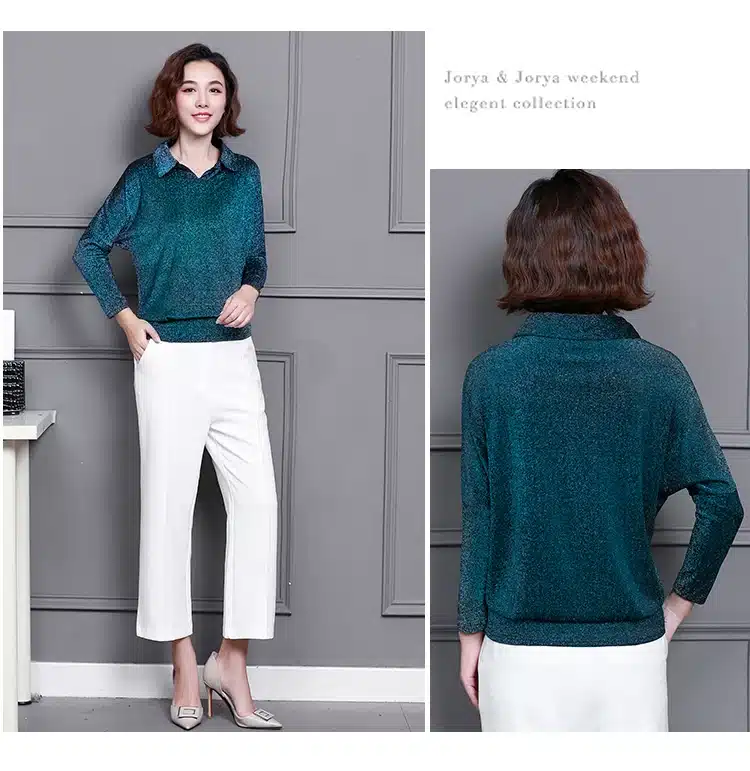 Blusas Mujer De Moda 2019 Korean Style Shiny Lurex Womens Tops and Blouses Plus Size Long Sleeve Blouse Sequin Streetwear Shirts 11