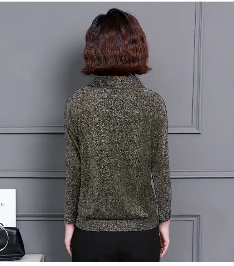 Blusas Mujer De Moda 2019 Korean Style Shiny Lurex Womens Tops and Blouses Plus Size Long Sleeve Blouse Sequin Streetwear Shirts 36