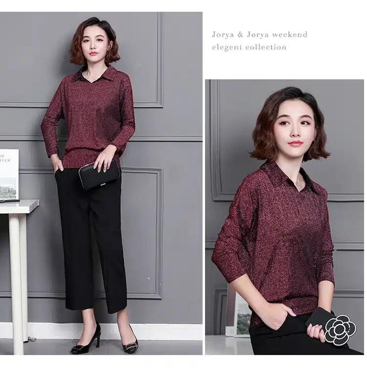 Blusas Mujer De Moda 2019 Korean Style Shiny Lurex Womens Tops and Blouses Plus Size Long Sleeve Blouse Sequin Streetwear Shirts 40