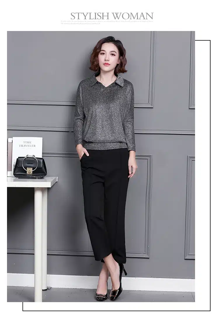 Blusas Mujer De Moda 2019 Korean Style Shiny Lurex Womens Tops and Blouses Plus Size Long Sleeve Blouse Sequin Streetwear Shirts 47