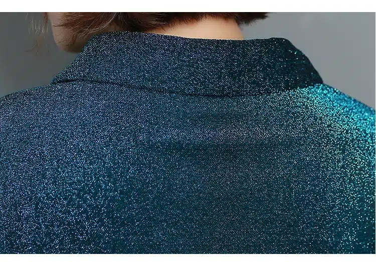 Blusas Mujer De Moda 2019 Korean Style Shiny Lurex Womens Tops and Blouses Plus Size Long Sleeve Blouse Sequin Streetwear Shirts 52