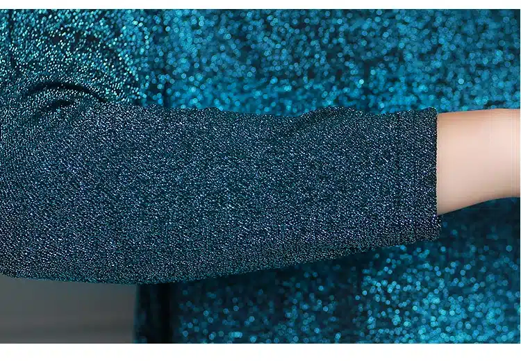 Blusas Mujer De Moda 2019 Korean Style Shiny Lurex Womens Tops and Blouses Plus Size Long Sleeve Blouse Sequin Streetwear Shirts 54