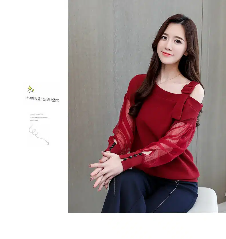 Autumn long sleeve shirt women fashion woman blouses 2019 sexy off shoulder top solid women blouse shirt clothing female 1224 40 27