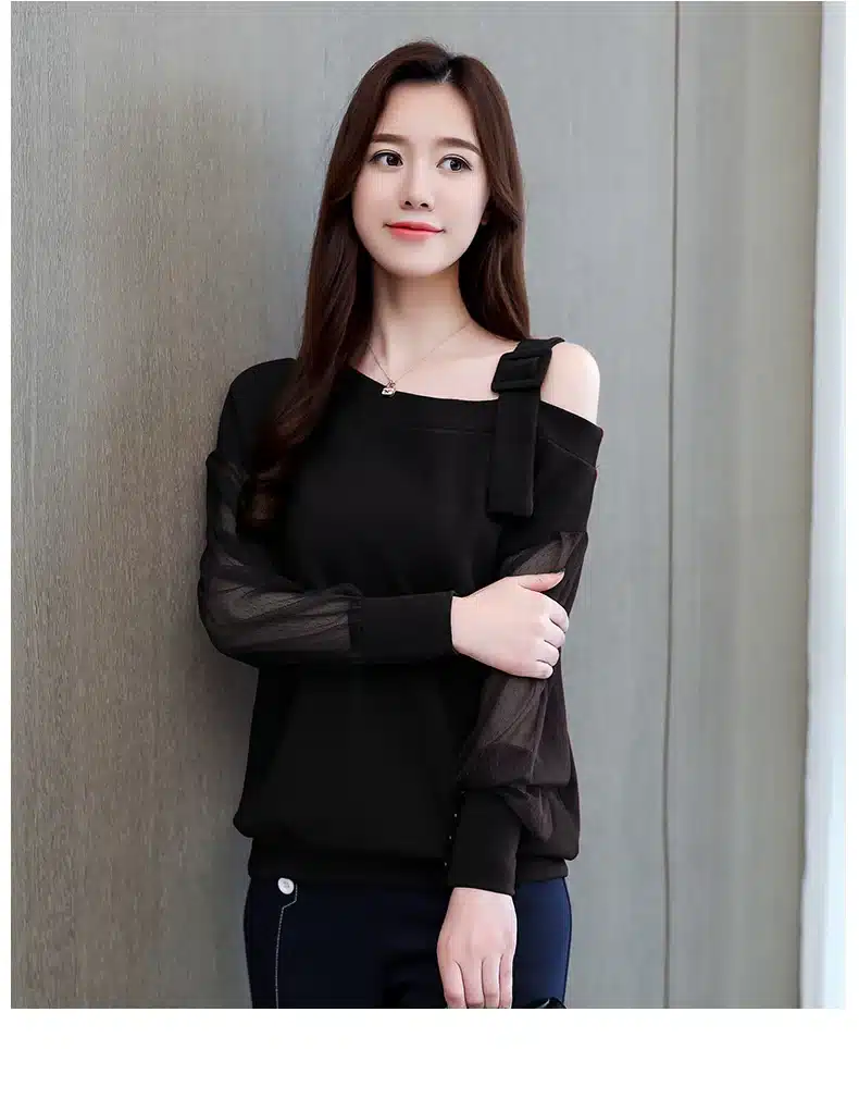 Autumn long sleeve shirt women fashion woman blouses 2019 sexy off shoulder top solid women blouse shirt clothing female 1224 40 31