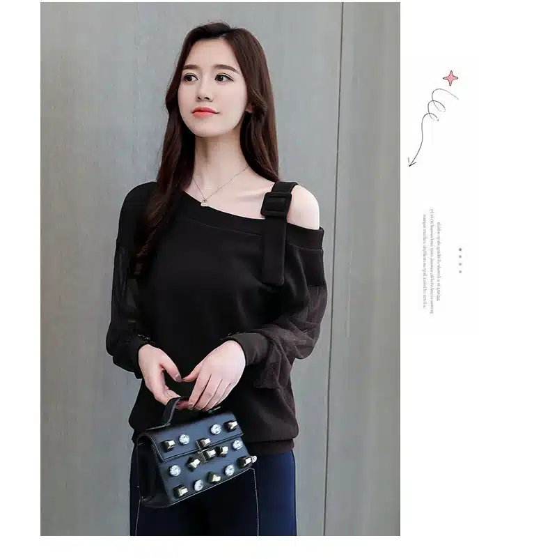 Autumn long sleeve shirt women fashion woman blouses 2019 sexy off shoulder top solid women blouse shirt clothing female 1224 40 32