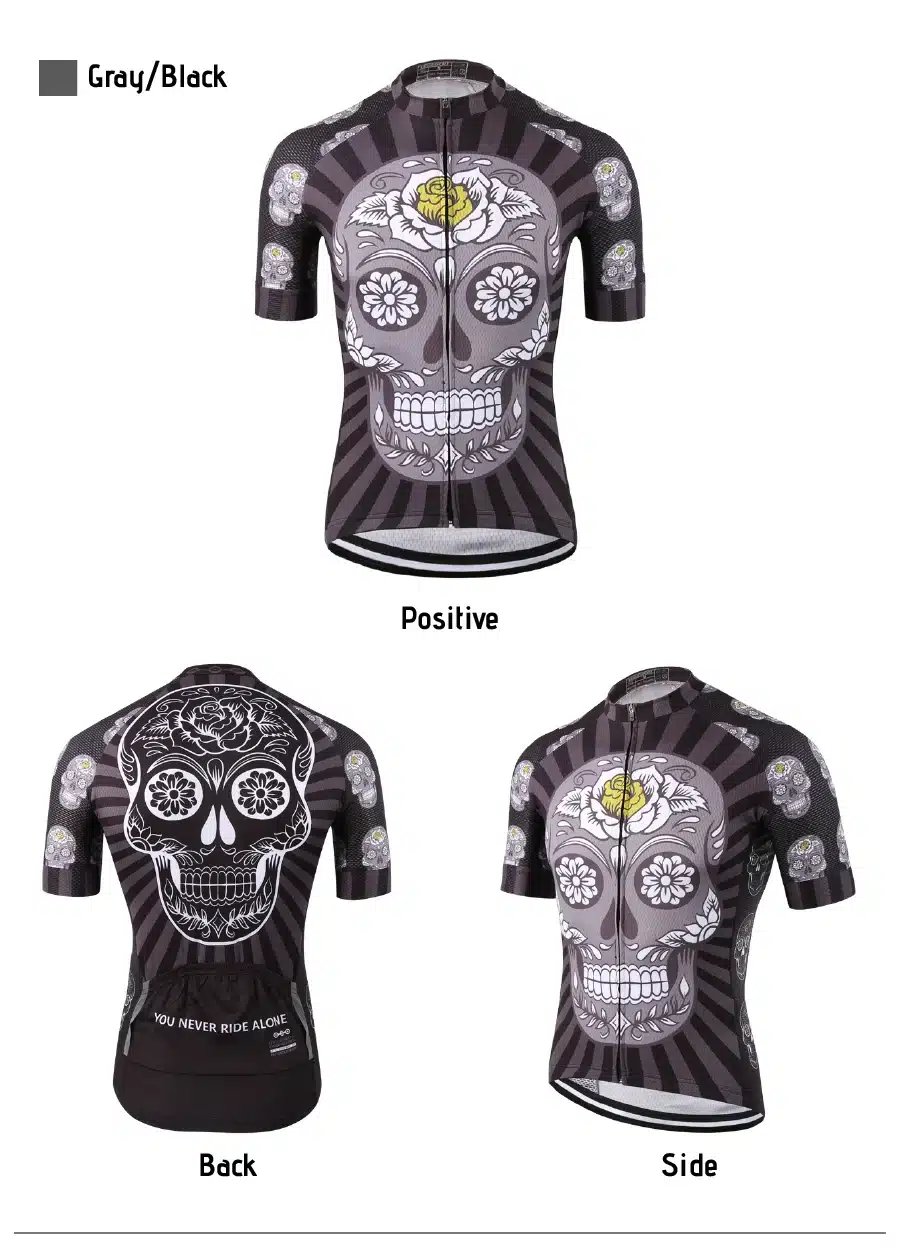 White Skull Sublimation Printing Cycling Jersey Best 2019 Pro Polyester Bike Wear Summer Men Quick Dry Cycling Top Bicycle Shirt 25