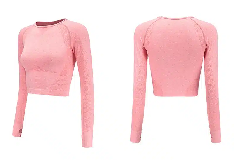 2019 New Sexy Yoga Clothes Women Seamless Navel Long Sleeve Gradient Yoga Shirts Workout Running Sport Crop Top Gym Clothing 19