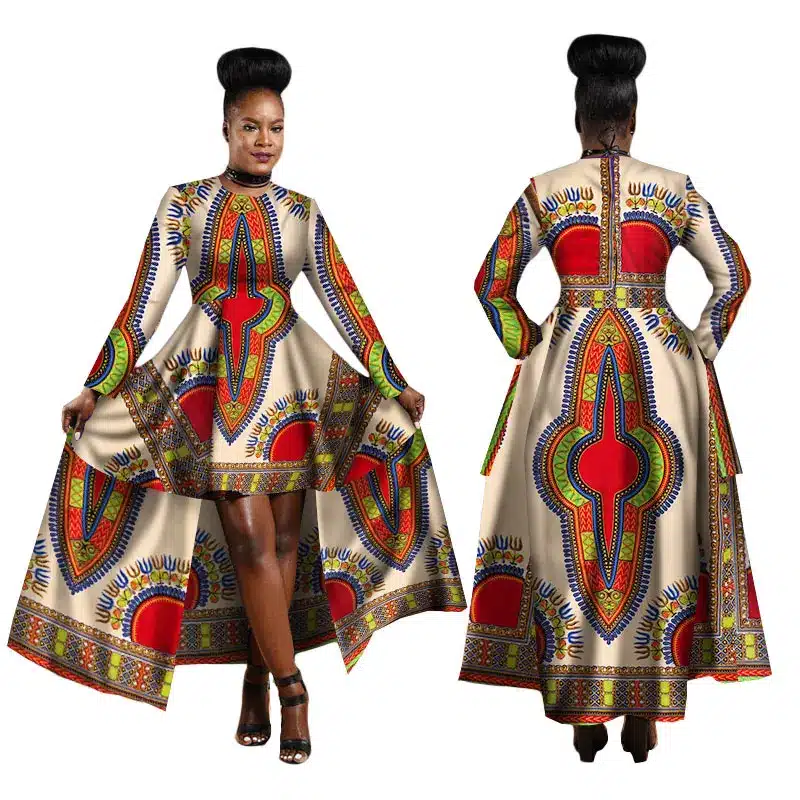 Hitarget 2019 African Dresses for Women Dashiki Cotton Wax Print Batik Sexy Long Dress for Femal Traditional clothing WY1268 25