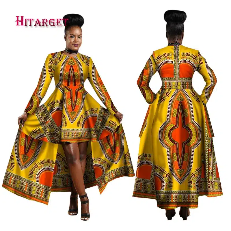Hitarget 2019 African Dresses for Women Dashiki Cotton Wax Print Batik Sexy Long Dress for Femal Traditional clothing WY1268 29