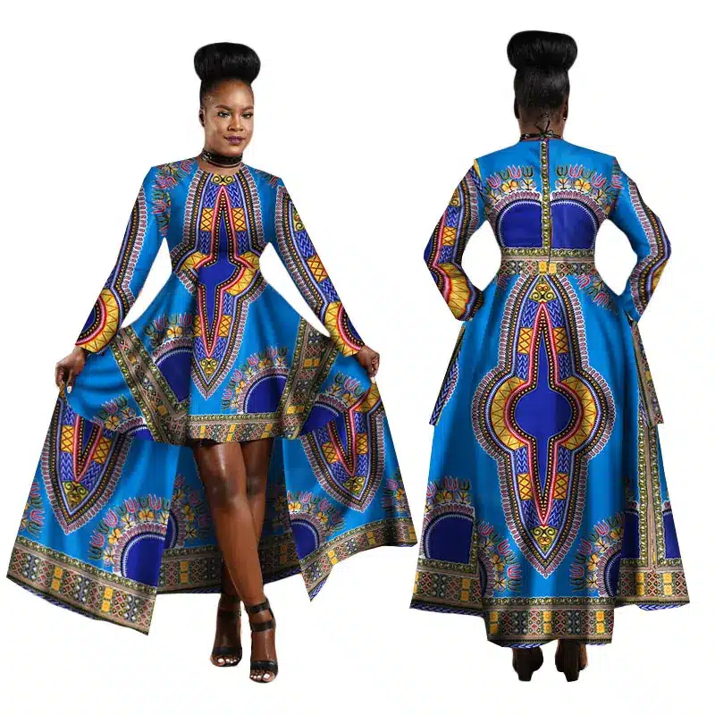 Hitarget 2019 African Dresses for Women Dashiki Cotton Wax Print Batik Sexy Long Dress for Femal Traditional clothing WY1268 37