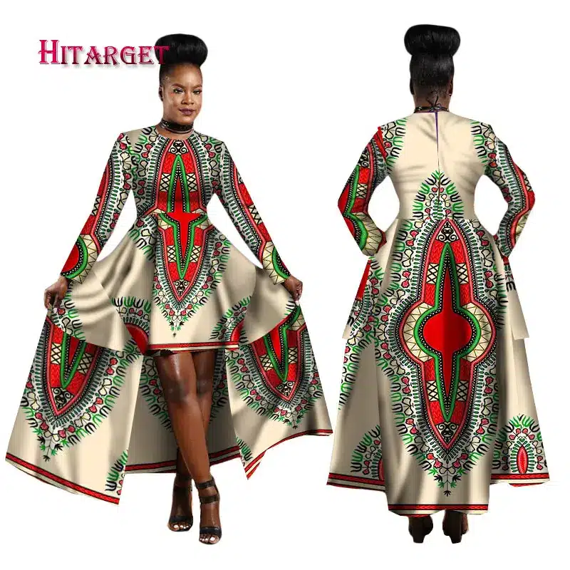 Hitarget 2019 African Dresses for Women Dashiki Cotton Wax Print Batik Sexy Long Dress for Femal Traditional clothing WY1268 41