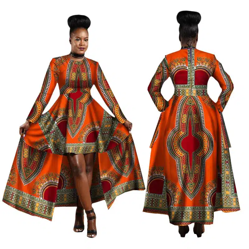 Hitarget 2019 African Dresses for Women Dashiki Cotton Wax Print Batik Sexy Long Dress for Femal Traditional clothing WY1268 45