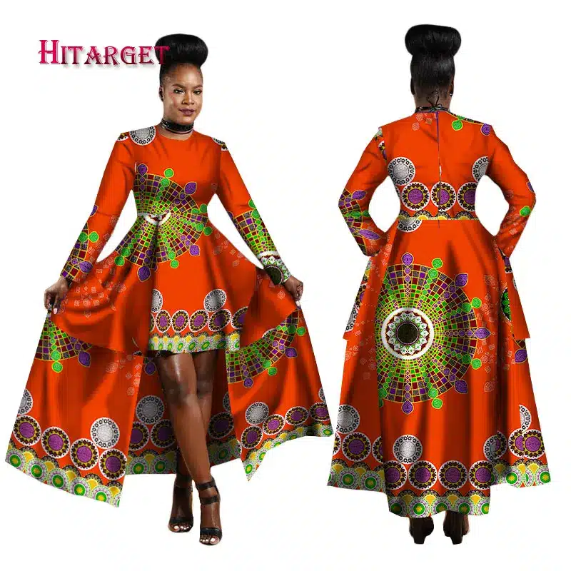 Hitarget 2019 African Dresses for Women Dashiki Cotton Wax Print Batik Sexy Long Dress for Femal Traditional clothing WY1268 49