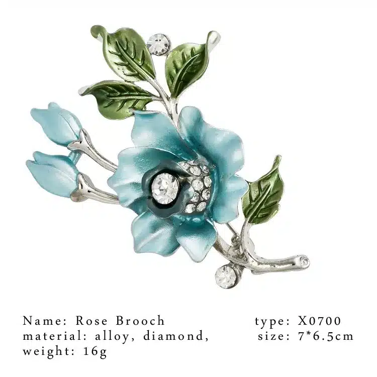 Korean Enamel Large Flower Brooches for Women Pins Rhinestone Brooch Mujer Vestidos Brosche Cheap Plant Brooch Bouquet Wedding 11