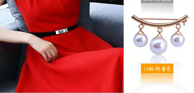 KingDeng Fixed Straps Anti Slip Pin Korean Simple Pearl Brooch Women's accessories Cardigan Anti Wearing Pins Enamel Pin. 3