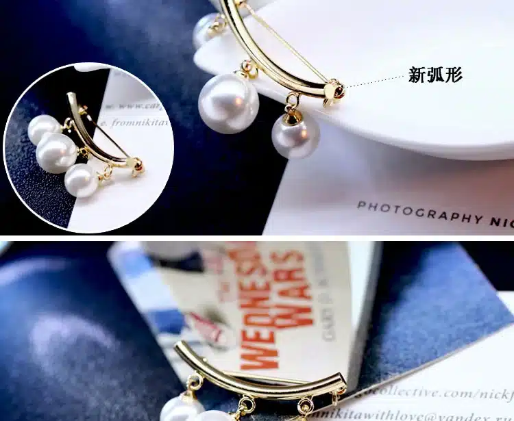 KingDeng Fixed Straps Anti Slip Pin Korean Simple Pearl Brooch Women's accessories Cardigan Anti Wearing Pins Enamel Pin. 6
