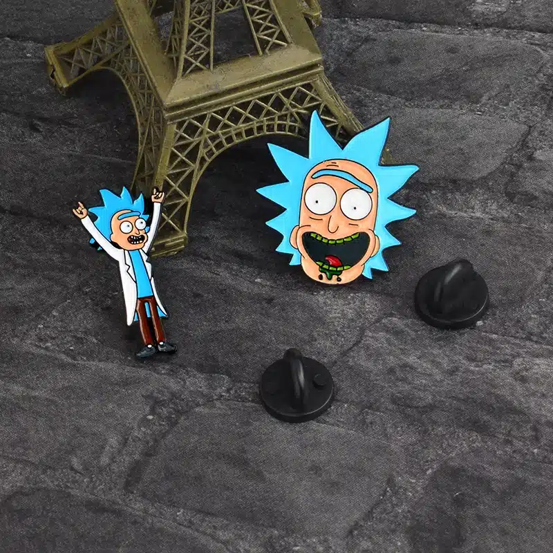 4pcs/set Rick And Morty Pin Rick And Moti Pins set Cucumber Cartoon character Brooches Enamel Lapel Pin Badge Jewelry for Kids 18