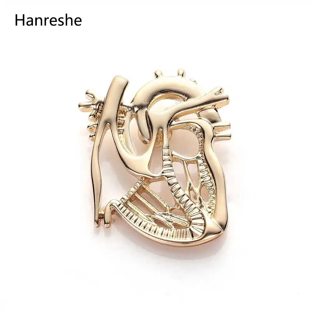 New Jewelry Heart Shape Brooch Pin Gold Silver Plated Jewelry Gift Doctor Nurse Student Medical Christmas Pin Badge Pins Men 1