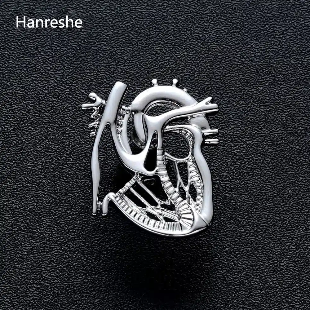 New Jewelry Heart Shape Brooch Pin Gold Silver Plated Jewelry Gift Doctor Nurse Student Medical Christmas Pin Badge Pins Men 2