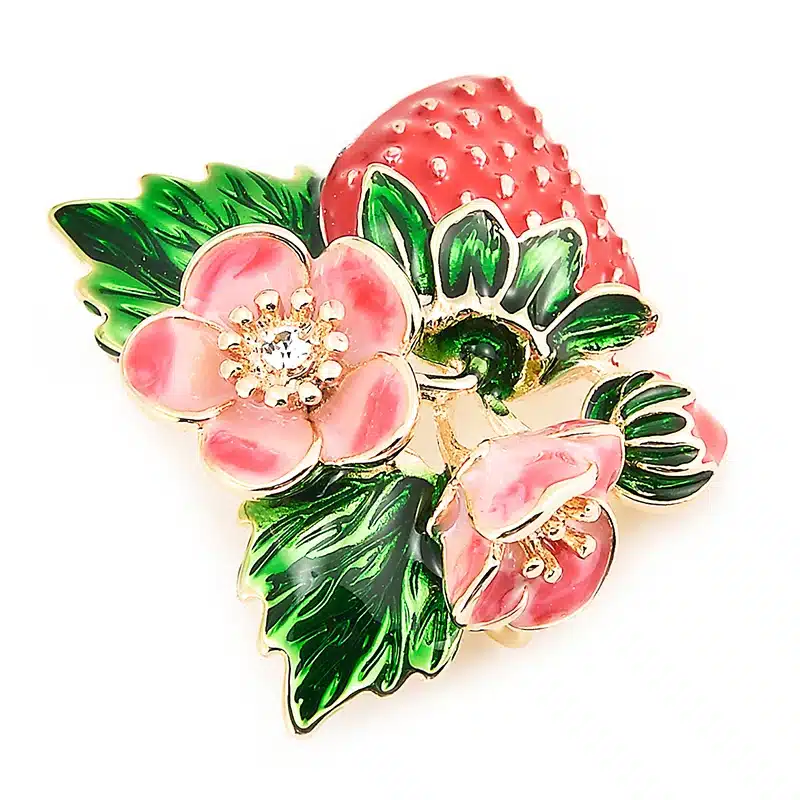 Wuli&baby Trendy Red Strawberry Enamel Brooches For Men Women's Classic Fruits Weddings Party Banquet Brooch Women's Accessories 15