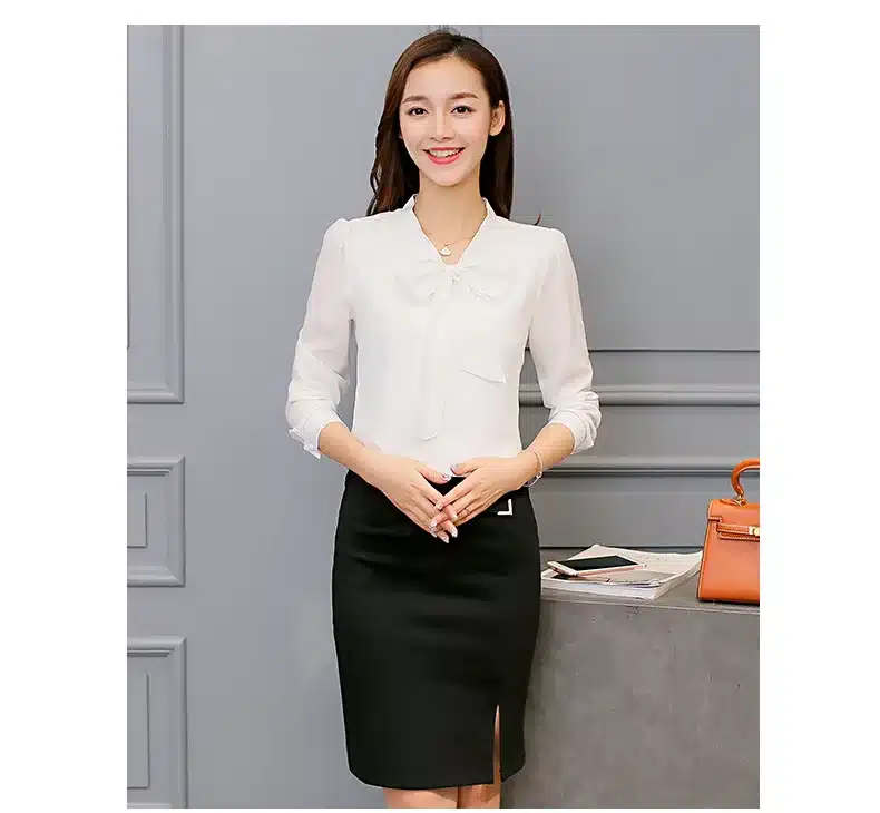 Autumn 2019 Women White Shirt Long Sleeve Black Shirt Korean Women Clothing Streetwear Slim Chiffon Blouse Elegant Women Tops 17