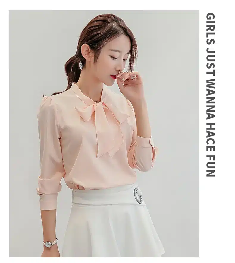 Autumn 2019 Women White Shirt Long Sleeve Black Shirt Korean Women Clothing Streetwear Slim Chiffon Blouse Elegant Women Tops 20