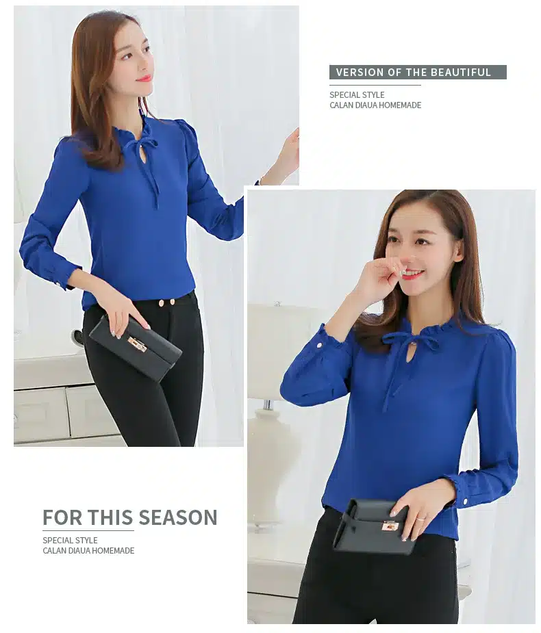 Autumn 2019 Women White Shirt Long Sleeve Black Shirt Korean Women Clothing Streetwear Slim Chiffon Blouse Elegant Women Tops 32