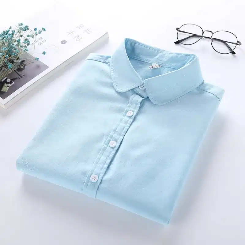 Women Blouse 2019 New Casual BRAND Long Sleeve Oxford White Blue Shirt Woman Office Wear Shirts High Quality Blusas Ladies Tops 21