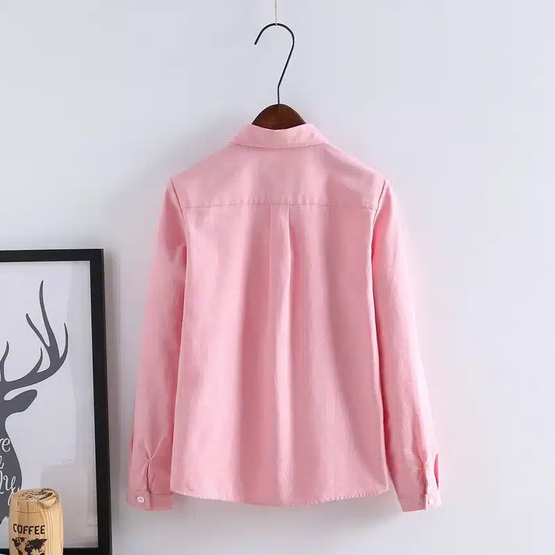 Women Blouse 2019 New Casual BRAND Long Sleeve Oxford White Blue Shirt Woman Office Wear Shirts High Quality Blusas Ladies Tops 25