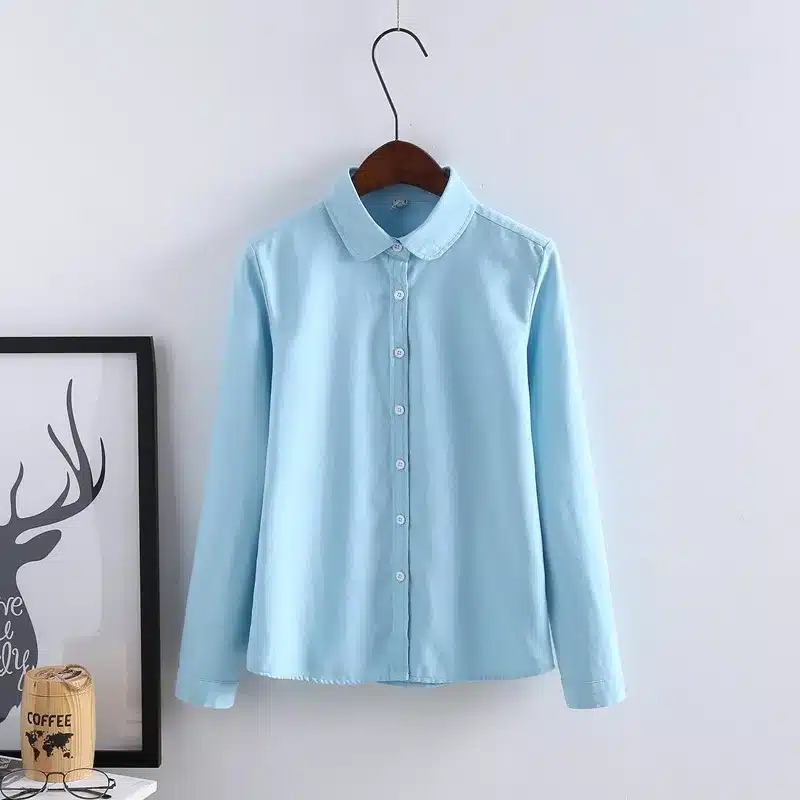 Women Blouse 2019 New Casual BRAND Long Sleeve Oxford White Blue Shirt Woman Office Wear Shirts High Quality Blusas Ladies Tops 27