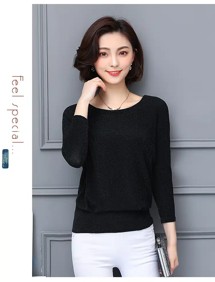 Shiny Sequin Blouse Women Tunic Fashion Woman Blouses 2019 Spring Summer OL Womens Tops and Blouses Plus Size Bat Sleeve Shirts 15