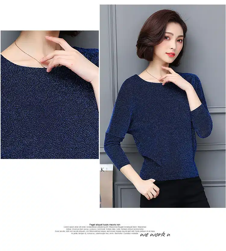 Shiny Sequin Blouse Women Tunic Fashion Woman Blouses 2019 Spring Summer OL Womens Tops and Blouses Plus Size Bat Sleeve Shirts 17
