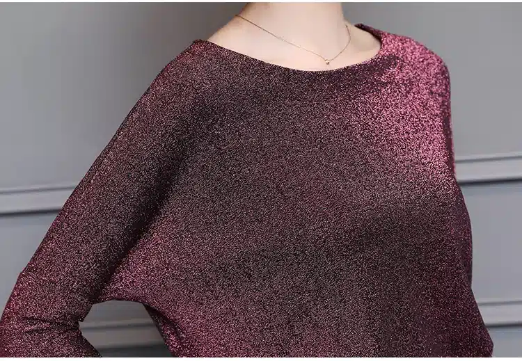 Shiny Sequin Blouse Women Tunic Fashion Woman Blouses 2019 Spring Summer OL Womens Tops and Blouses Plus Size Bat Sleeve Shirts 28