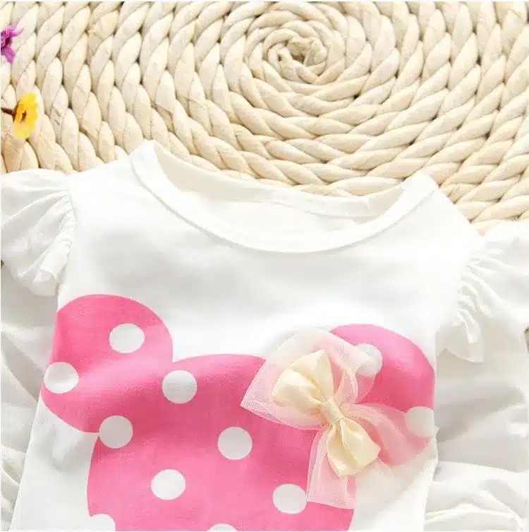LILIGIRL Baby Girls Sport Clothes Sets 2019 Newborn Cotton Mickey T-Shirt+Polka Dot Pants Suit for Kids Tops Trousers Clothing 11