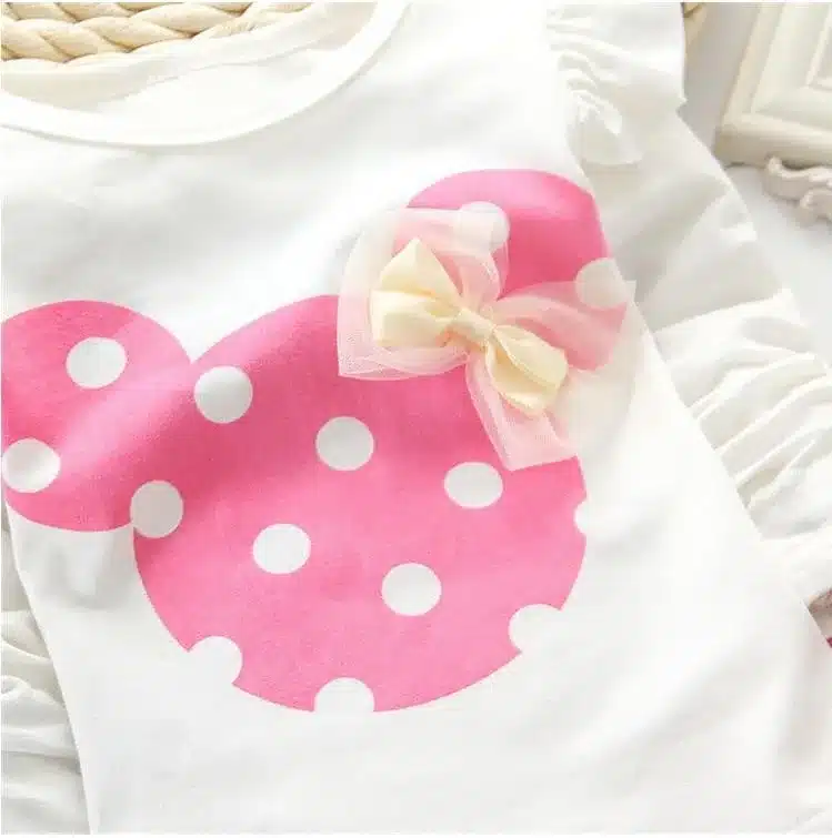 LILIGIRL Baby Girls Sport Clothes Sets 2019 Newborn Cotton Mickey T-Shirt+Polka Dot Pants Suit for Kids Tops Trousers Clothing 12