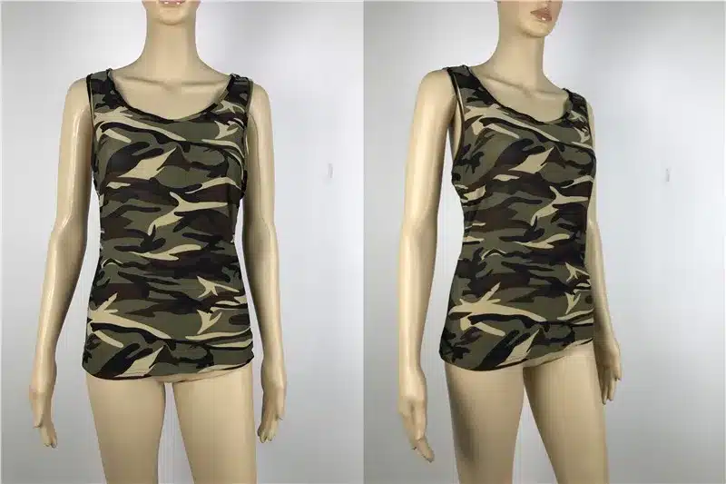 2019 Women Tee Camo Army Green Casual Tank Tops Sleeveless Girl T-shirt For Wholesale Camouflage Tanks 19