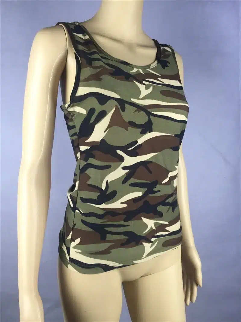 2019 Women Tee Camo Army Green Casual Tank Tops Sleeveless Girl T-shirt For Wholesale Camouflage Tanks 21