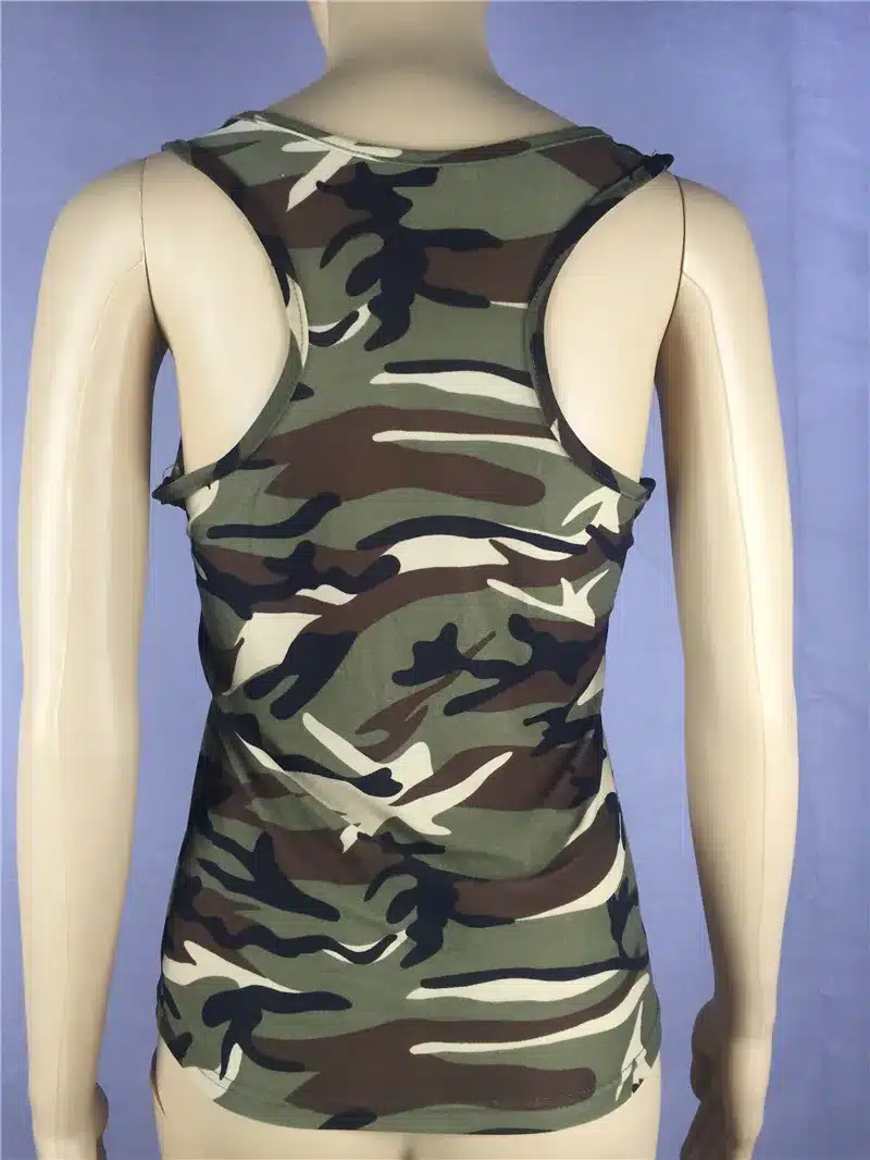 2019 Women Tee Camo Army Green Casual Tank Tops Sleeveless Girl T-shirt For Wholesale Camouflage Tanks 22