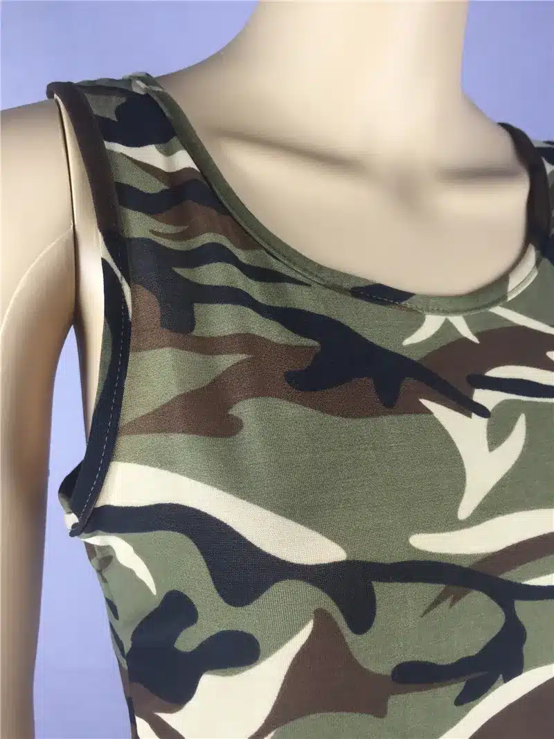 2019 Women Tee Camo Army Green Casual Tank Tops Sleeveless Girl T-shirt For Wholesale Camouflage Tanks 23