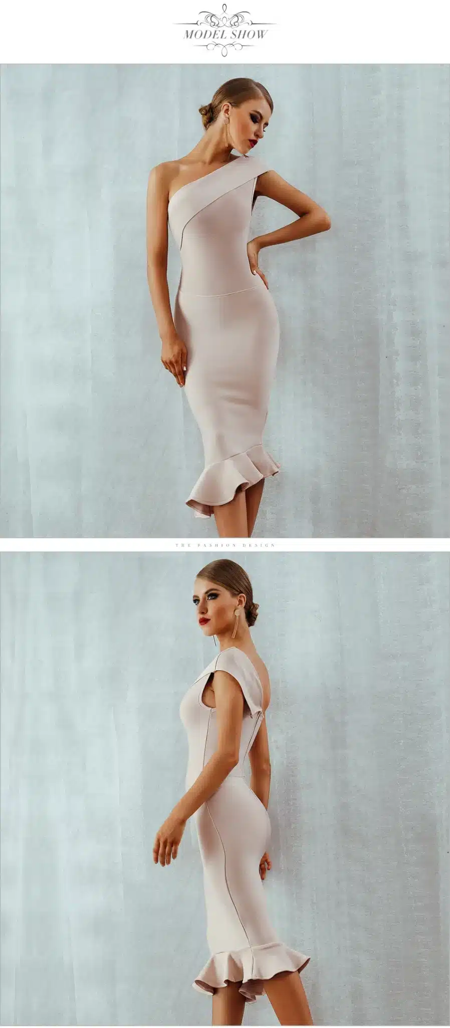 Adyce 2019 New Summer Women Bandage Dress Vestidos One Shoulder Sleeveless Ruffles Nightclub Dress Celebrity Evening Party Dress 13