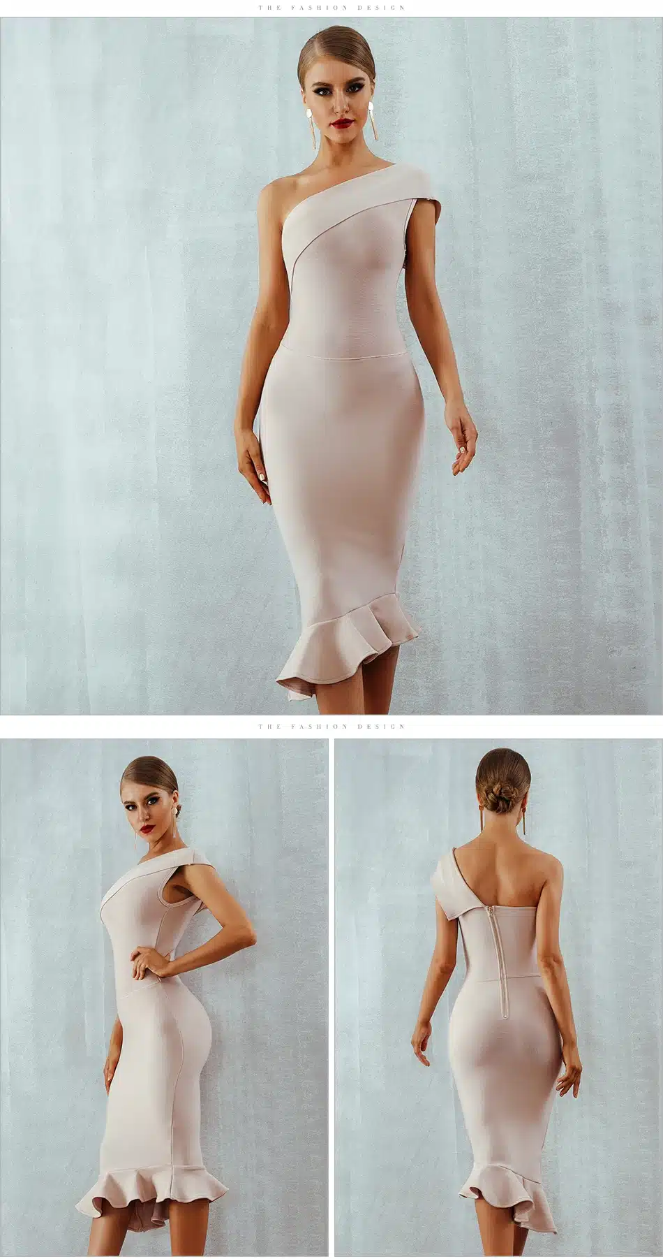 Adyce 2019 New Summer Women Bandage Dress Vestidos One Shoulder Sleeveless Ruffles Nightclub Dress Celebrity Evening Party Dress 14