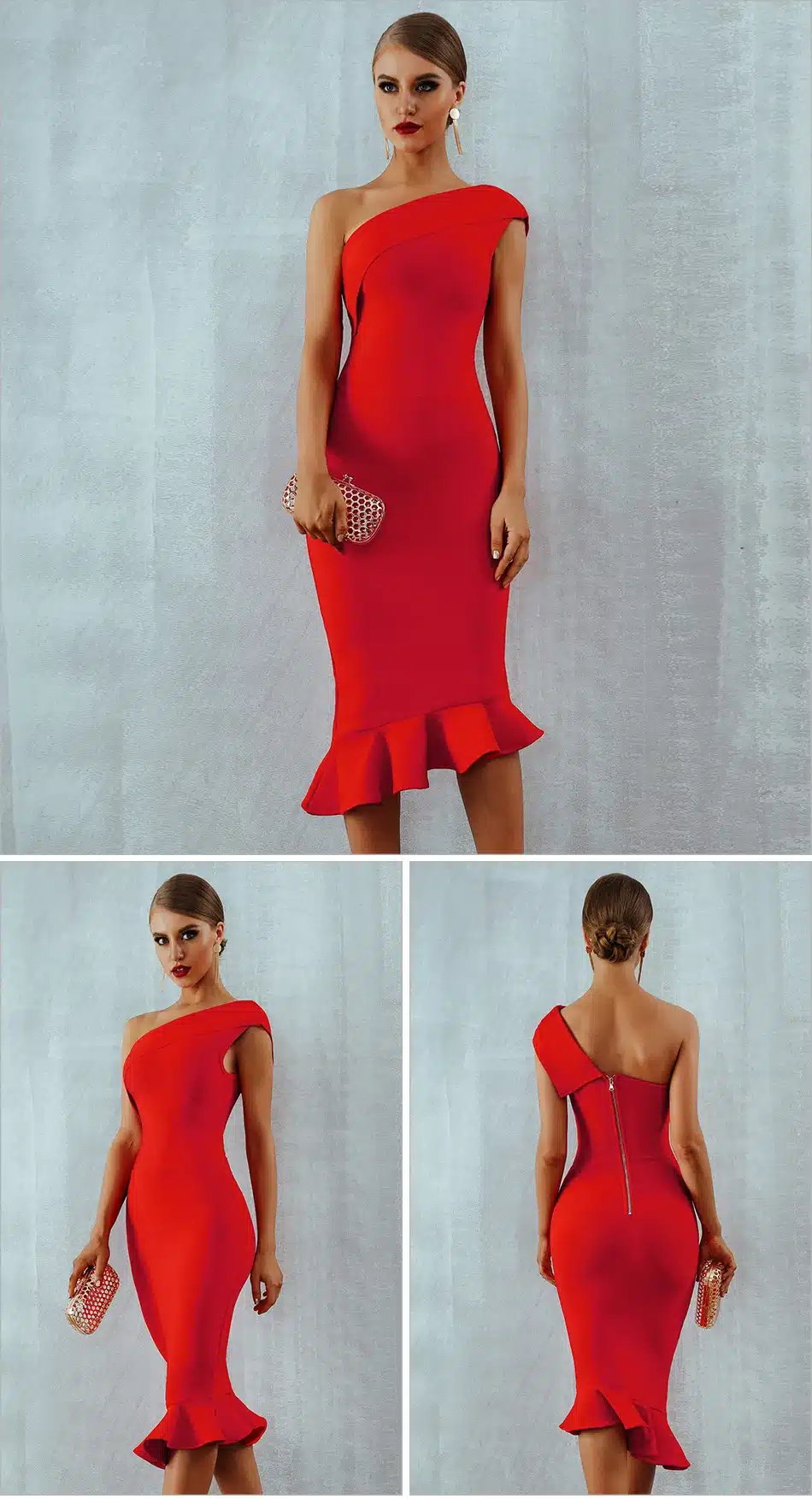 Adyce 2019 New Summer Women Bandage Dress Vestidos One Shoulder Sleeveless Ruffles Nightclub Dress Celebrity Evening Party Dress 16