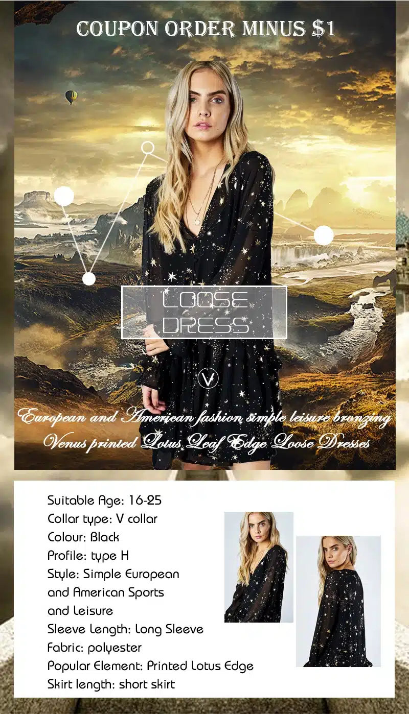 HDY Haoduoyi Star Moon Print Dress 2019 Spring Black Long Sleeve Elegant Party Dresses New Year Lining Suit Two Midi-Dresses 16